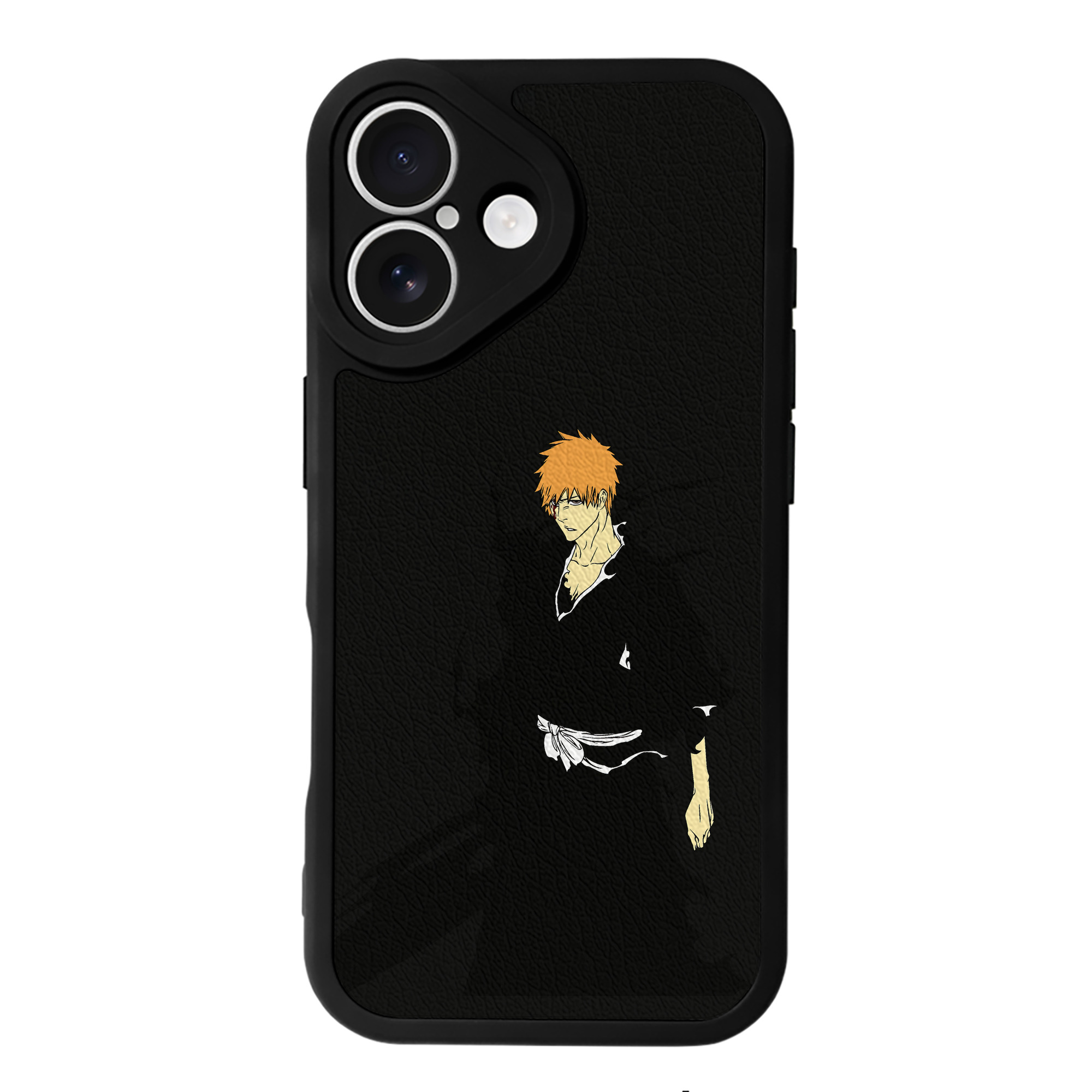 （画像用） ブリーチ 黒崎一護（くろさき いちご）BLEACH Kurosaki Ichigo 【iPhone 16シリーズ対応】シリコンスマホケース（レザー調） 材質：シリコン